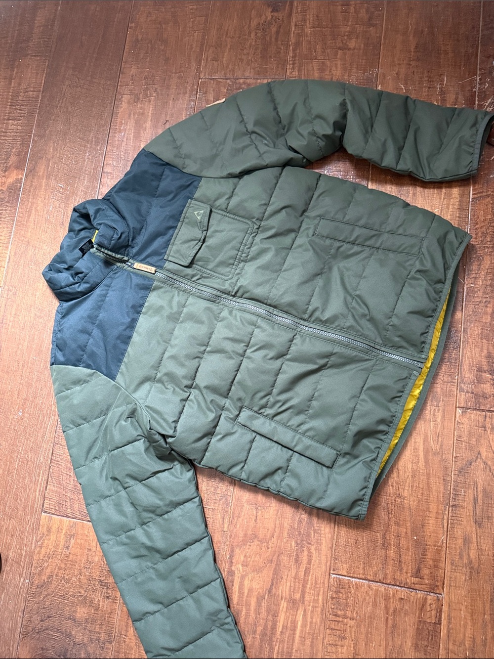 Men's Olive Green Quilted Puffer Jacket